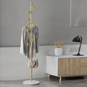 Floor Coat Rack Stand Metal 8 Hooks Hanger Storage Clothes Handbag Room Hanger Floor Hanger Clothes Organization Shelf Penyangkut Baju