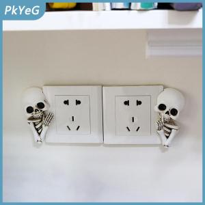 PkYeG Vui Giữ Yên Tĩnh Bộ Xương Bức Tượng Halloween Cửa Sổ Peeker Cửa Góc Trang Trí Nội Thất Kinh Dị Nhựa Sọ Bức Tượng Nhỏ Gothic Tường Điêu Khắc