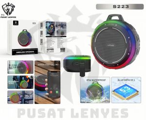 S223 - Speaker LENYES S-223 Mini Wireless Speaker Bluetooth 5.3 Portable RGB Cool Light TWS Waterproof IPX6 Suitable For Outdoor