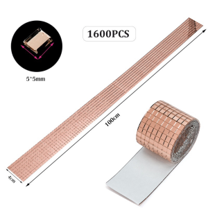 MT Self-adhesive cut glass patch mosaic tile stickers waterproof mirror stickers handmade diamond stickers flash diamonds (100cm x 4cm)