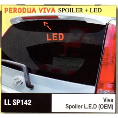 VIVA ELITE OEM LOOK SPOILER + BRAKE LAMP L.E.D FIBER LLSP-142 BLACK