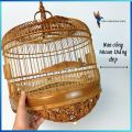 Lồng Chim cu gáy size 40 triện cnc 2D cao cấp chất liệu tre gì cật tặng đầy đủ phụ kiện đẹp. 