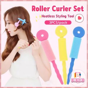 Biblio 3Pcs/pack Roller Curler Set Curling Rod Hair Salon Perm Hair Tools Heatless Styling Tool