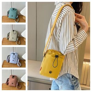 CHARMI Casual Mini Nylon Mobile Phone Bag Zipper Multifunctional Drawstring Small Square Bag New Trendy Ultra-light Single Shoulder Bag Woman