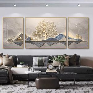 Exquisite 3-pcs murals luxury decorative paintings mural sofas background wall paintings Home Decoration Wall decoration