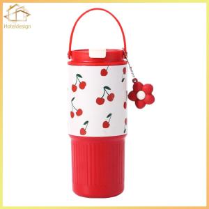 Simple Straw Insulated Cup Large Capacity Portable Car Water Bottle Leak-Proof Outdoor Drinking Tumbler for Home Office