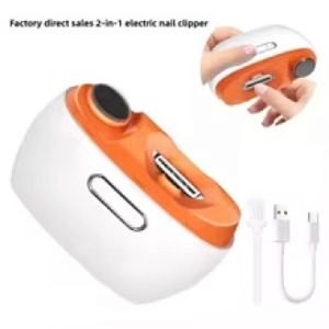 Electric Nail Clipper Trimmer Multifunctional Manicure Polisher with LED for Trimming Polishing Nails 2 in 1 Rechargeable Fingernail File Grinder Cutter for Baby Adults Seniors
