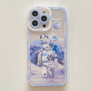 Case Oppo A16E A16K A54 A55 4G A55 A36 A76 A96 Casing Softcase Silikon  Karakter Smile GLOOMY BEAR With Protector Camera