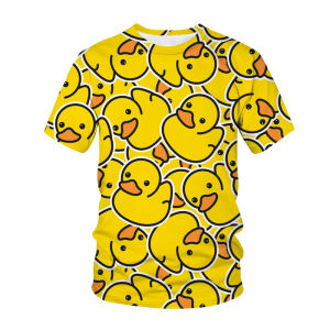 Summer T Shirts 3D Print Cute Duck Pig Kids TShirt Fashion Casual Cartoons Round Neck T-shirt Boy Girl Childrens Clothes