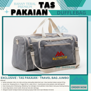 tas travel polo besar motif garis / tas baju / tas pakaian / tas pulang kampung yang termurah Tas Wanita Tas Peralatan Bayi Tas Selempang Tas Travelling Tas Mudik Tas Jinjing