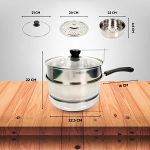 Meier หม้อนึ่งสแตนเลส 2 ชั้น รับประกันคุณภาพ 2 ปี ได้พร้อมซึ้งนึ่ง หม้อนึ่งอาหารอเนกประสงค์ ใช้งานได้หลายรูปแบบ  Steamer pot