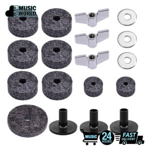 18pcs Drum Cymbal Felt Pad Sleeve Nut Gasket Kit Instrument Replacement Parts  Anti-Scratch Protect Compact Felt Pad drum felt sleeve kit parts Music Instrument Drum Accessories