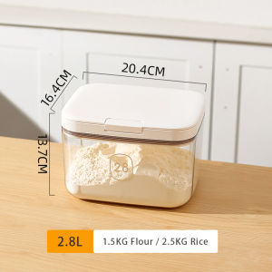Vision 2.8L/4.5L/5.5L Flip Top Flour Container Rice Bucket Food Storage Bins Kitchen Sealed Grain Storage Box Pantry Organization Insect Proof and Moisture-proof