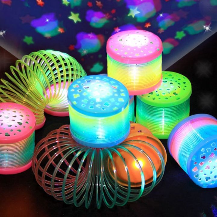 Spring W Light Toy Childhood Memories 3D Glow in Dark Walking Rainbow Spring Toy Circle ...