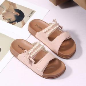 [Free Shipping] 2026 New Ins Pearl Decorated Comfortable Platform Sole Unique Outdoor Non-Slip Fashionable Soft Sole Lightweight Slide Sandals