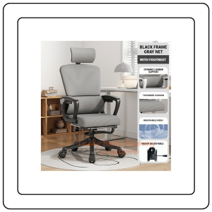 【JJ HOME】Fully Adjustable Ergonomic Mesh Office Chair with Lumbar Support and Flip-Up Arms Breathable Chair