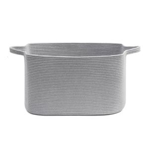 Handmade Cotton Rope Woven Storage Basket Desktop Organiser Container Sundries Toy Comestics Display Box