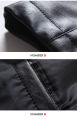 Fuguiniao Men's Leather Jacket Stand Collar Motorcycle Leather Casual Jackets Fashion Male Coat. 