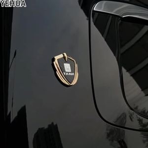 For GWM tank 300 500 Great Wall accessories 2022 2023 car logo car body tank logo sticker cover stainless silver champagne Black