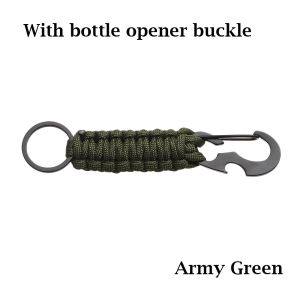 ROLL 1PC EDC Tool Camping Survival Kit Outdoor Carabiner Keyring Rope Keychain Bottle Opener Key Chain Ring