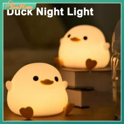 【Fast Delivery】Silicone Duck Pat Night Light Simple Touch Lamp Eye Caring Cartoon Sleeping Light Cute Nursery Nightlight for Kids Room【Arrive 1-3 Days】