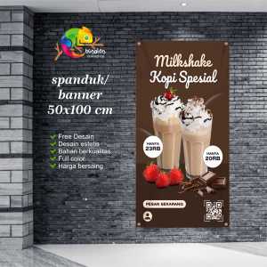Cetak Spanduk Banner Cokelat Modern Promosi Kopi