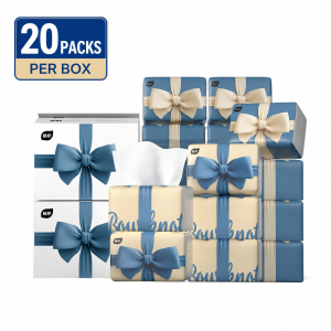 【20 Packs】Botare Facial Tissue 4-Ply 8000 Sheets Thick Soft Skin-Friendly Dust-Free No Fluorescent Agent Value Pack Tisu Muka Pek Besar Jimat 175x140mm