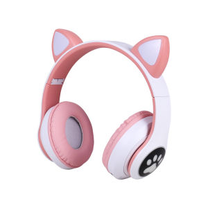 (HD1)SNT28 Cat Ear Headphones Bluetooth Wireless High-Quality LED Headset with Microphone Compatible with Multiple Devices Pink SNT28 Fon Telinga Kucing Bluetooth Tanpa Wayar Berkualiti Tinggi Set Kepala LED dengan Mikrofon Serasi Pelbagai Peranti Warna