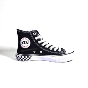 Sepatu Motix America Sekolah Tinggi Tali Catur Hitam Putih Size 36 dan 44
