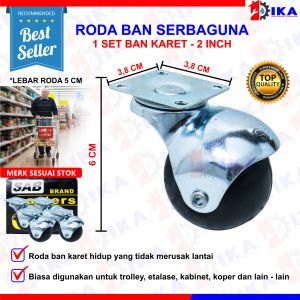 Roda Caster Roda Etalase Roda Bulat Karet TG 50 UKURAN JUMBO Roda Kursi Lemari Rak 1 KTK