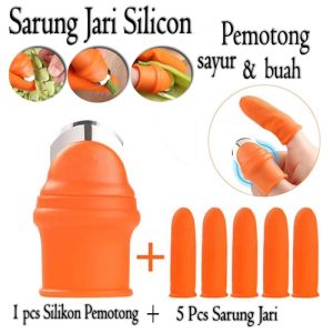 Sarung Jari Jempol Cover Pisau Pemotong Sayur Buah Untuk Peralatan Dapur isi 6 Pcs Silicon - lulul store