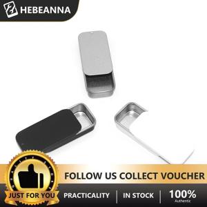 hebeanna กล่องดีบุกขนาดเล็กกล่องดีบุกรูปทรงสี่เหลี่ยมผืนผ้ากล่องเก็บยาเม็ดแบบกดทำจากดีบุก