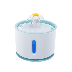 HATELI 2.4L Cat Water Fountain Stainless Steel Ultra Quiet Dog Fountain Pet Cat Water Dispenser with LED Night Vision for Cats Dogs