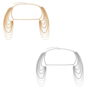 Elegant Layered Tassels Neck Chain Body Chain Collar Necklace for Lady Multilayer Necklace for Party/Club