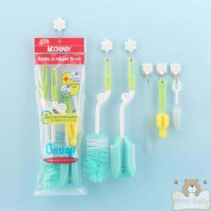 ชุดแปรงล้างขวดนม 5 ชิ้น แปรงล้างขวดแบบหมุนได้ 5-in-1 แปรงฟองน้ำ ชุดแปรงล้างจุกนม