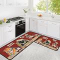Fat Chef Rugs Cat Kitchen Mats for Floor 2 Piece, Anti Fatigue Floor Mat for Kitchen, Kitchen Floor Mats for in Front of Sink and Cute Kitchen Matt for Standing for Kitchen Decor 17"X30"+17"X47". 