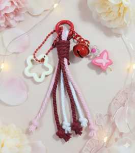 elsa88 - PROMOO Ready Gantungan Kunci Tali Aesthetic Bagcharm Macrame Keychain macrame Bag charm estetik Mini Ganci Tali Macame lucu