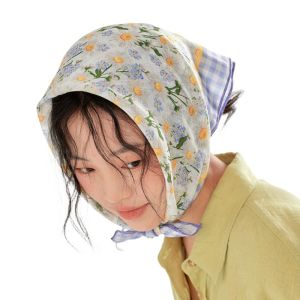 RGFV Dành cho Nữ Thanh lịch Dành cho Nữ Phụ kiện khăn quàng cổ Trang trí tóc dệt Sọc Phụ kiện khăn quàng cổ Túi Khăn quàng cổ phong cách Hàn Quốc Khăn trùm đầu Phụ kiện quần áo sắp xếp Khăn Quàng Cổ Vuông Khăn lụa hoa Khăn quàng cổ in hình nữ Băng Đô