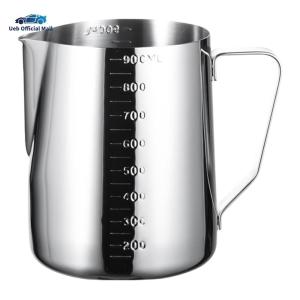Ueb Official Mall ✪ 350/600/900ml Milk Frothing Jug Stainless Steel Espresso Coffee Cup Milk Pitcher