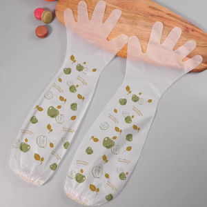 Long Gloves Extra Long Disposable Household Long Gloves Printed long thick arm gloves