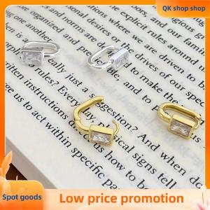 ✨QK shop✨ Minimalist Geometric White Zircon Earrings For Women Girl Korean Fashion New Jewelry Ladies Gift Party