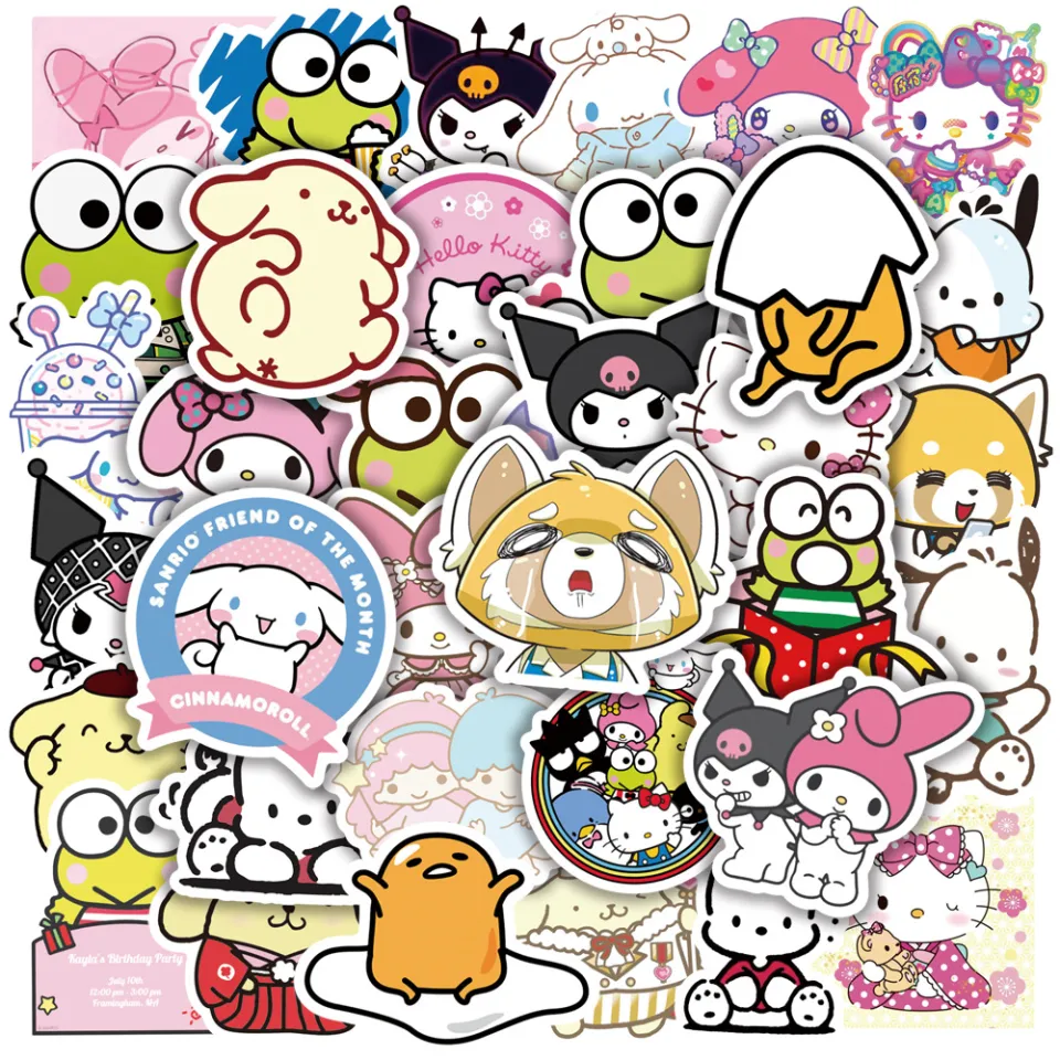 50pcs Hello Kitty Sticker Toys for Girls Kawaii Stickers Cute Sticker Pack  Sanrio Stickers Laptop Skin Kuromi My Melody Sticker