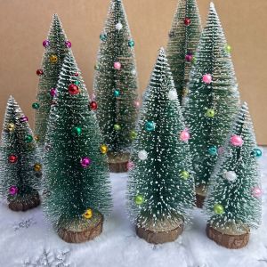 MIRELAE 15/20/25/30 cm Cây thông Noel cây tuyết tùng. Nhựa Mini Trang trí tuyết mini Cây thông tuyết dùng để trang trí Giáng sinh trên bàn làm việc.