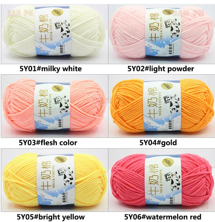 SanPH Milk cotton yarn 5Ply 50g Wool Knitting thread Crochet yarns for Scarf Toy gift baby DIY more soft comfortable
