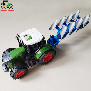 Máy kéo 210 HP_Bánh nhỏ + Cày trụ - Mô hình lốp cao su xe máy cày đồ chơi xe nông trại MK14BNCT