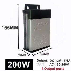 หม้อแปลงกันฝน 12V 400W Power Supply IP65 สำหรับป้ายไฟ LED กล่องไฟ งานภายนอก รองรับ AC180-260V ระบายความร้อนดี ทนแดดฝนสุดๆ