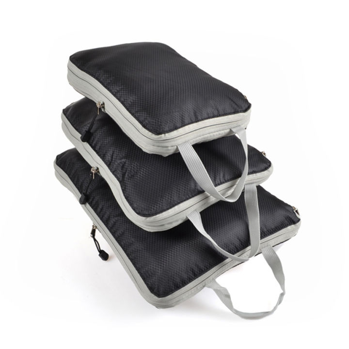 Compression Storage Cubes 3PCS Compression Packing Cubes Expandable Storage Travel Luggage Bags ...