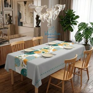 Table Cloth PVC Table Cloth Wipe Clean Tablecloth Waterproof Wipeable Tablecloth Heavy Weight for Outdoor Dining Room Parties