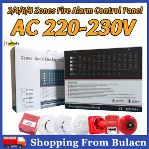 2/4/6/8/16 Zones Fire Alarm Control Panel FACP AC220-230V Matching 2 Wire Conventional Detector