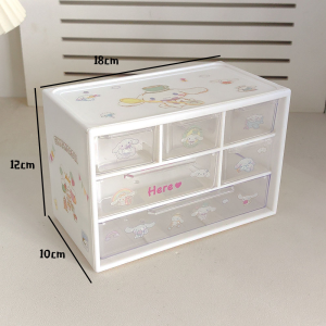 6Grid Small Parts Mini Desk Drawer Craft Organizer Jewelry Cosmetic Accessories Macaroon Storage Box